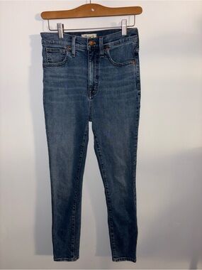 Madewell 11” High Rise Skinny Jeans Medium Wash Stretch Denim Size 27